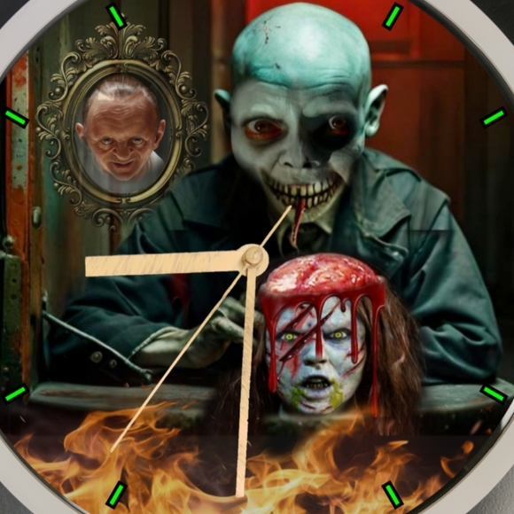 Exorcist demon devouring brain Halloween led dance light dance lights clock - Picture 2 of 4